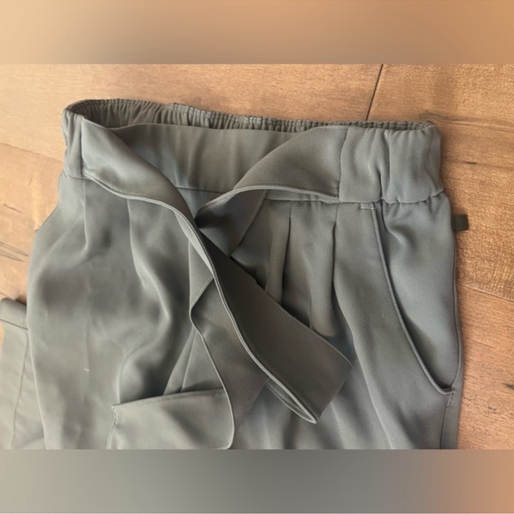 Lululemon Noir Crop Wide Leg Tie Front Pants 4 grey/ green - Picture 4 of 5
